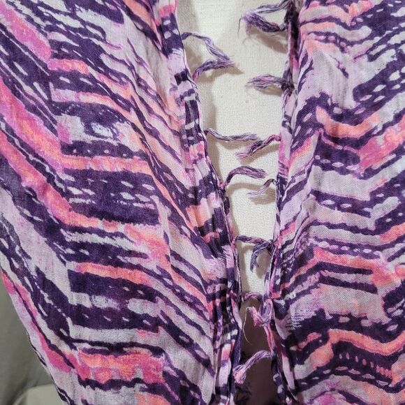 Pink purple thin wrap infinity scarf - Picture 3 of 4